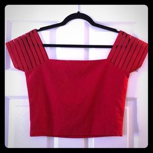 NWOT Wyldr Red Off shoulder crop top size L